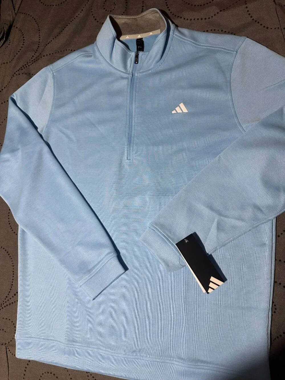 ADIDAS GOLF ELEVATED 1/4 ZIP. BURST BLUE PULLOVER SIZE 2XL XL O L MEN NWT $70.00